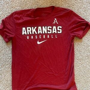 Red Arkansas Baseball T-shirt (Size Lg)